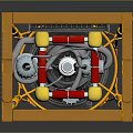 Industrial Mechanical Equipment With Yellow Frame And Multi Layer Silver Core Components