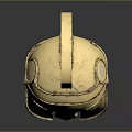 Golden Classical Style Helmet With Plume And Face Guard Details