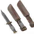 Dagger Knife Set Knife Sheath 3d model