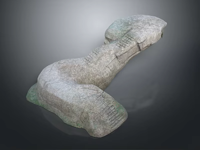Handcrafted Wood And Stone Art Decor Piece With Natural Texture And Unique Shape 3d model