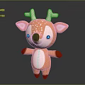 Cute Deer Shaped Orange Decorative Furniture With White Spots And Black Features