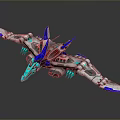 Futuristic Blue And Silver Spacecraft With Wing Design For Space Exploration
