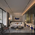 Modern Living Dining Room Interior With White Sofa Black Coffee Table And Striped Rug