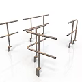 Sturdy Metal Railing Components With Crossed Bars And Straight Designs For Interior Use 3d model