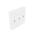 Modern White Chest of Drawers With Multiple Doors And Sleek Brass Handles