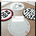 Round Area Rugs with Traffic Sign Letters and Chill Vibes Text Pattern Designs 3d model
