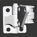 Durable White Hinge Hardware Tool With Mounting Holes For Cabinet Door 3d model