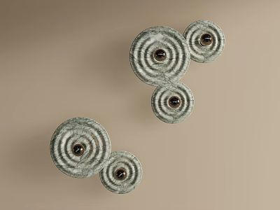 Modern Circular Textured Wall Lamps For Contemporary Interior Decoration 3d model