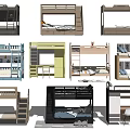 Modern Bunk Bed Designs With Various Styles Storage Solutions And Built In Desk 3d model