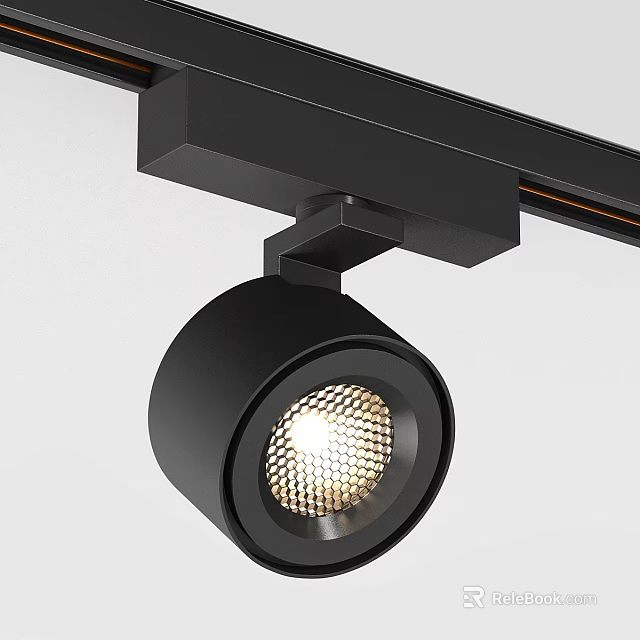 Modern Black LED Track Spotlights With Adjustable Head And Bright Lighting Design 3d model 