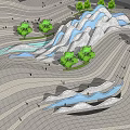 Innovative Landscape Design Featuring Rolling Terrain Curved Water Bodies And Lush Green Trees