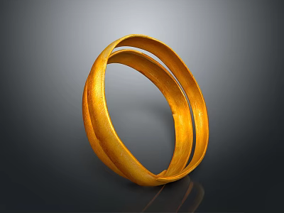 Elegant Golden Ring Shaped Metal Household Item For Home Decor And Daily Use 3d model