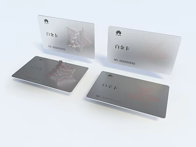 Platinum Credit Card Designs Featuring Transparent Material And Intricate Patterns 3d model