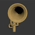 Shiny Golden Brass Trumpet with Reflective Surface for Home Decoration