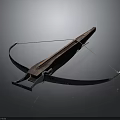Detailed Wooden Crossbow With Metal Frame Taut Bowstring And Arrow Groove Design