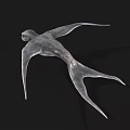 Silver Gray Mythical Creature With Streamlined Body Large Wings And Forked Tail