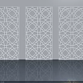 White Swing Doors With Intricate Carved Patterns And Modern Design 3d model