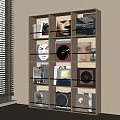 Modern Wooden Bookcase With Multiple Shelves Holding Vinyl Records Books And Photo Frames