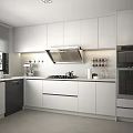 Modern Kitchen Interior Design With White Cabinets Stainless Steel Appliances And Natural Light