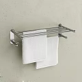 Stainless Steel Bathroom Accessories Set Including Towel Rack Soap Dish Toothbrush Holder and Mirror