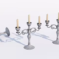 Vintage Metal Multi Branch Candle Lamp With Ornate Design And Classic Style