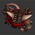 Cartoon Mouse Girl Character In Pirate Style With Red Top Blue Shorts And Brown Boots