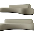 Modern Beige Upholstered Sectional Sofa With Streamlined Curved Comfortable Design 3d model