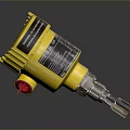Yellow Industrial Sensor Device With Red Knob And Metal Probe Head 3d model