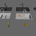 Stainless Steel Kitchen Sinks With Double Single Bowls Faucets Drainer And Fruits