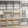 Modern window combination window glass window floor-to-ceiling window balcony window folding window stainless steel sliding window push-open window door and window 3d model