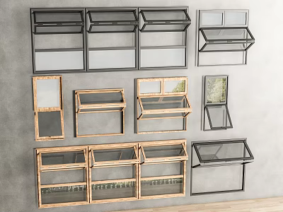 Modern window combination window glass window floor-to-ceiling window balcony window folding window stainless steel sliding window push-open window door and window 3d model