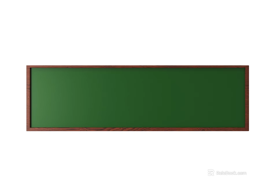 Green Chalkboard with Wooden Frame Simple Design and Smooth Surface for Educational Settings 3d model 