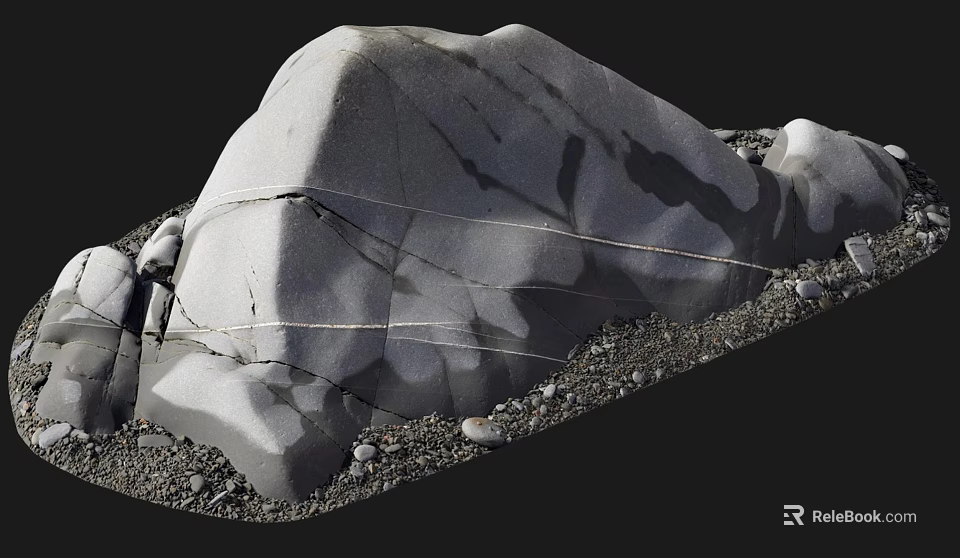 Rustic Natural Stone Structure With Wooden Accents And Gravel Texture Details 3d model 