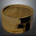 Round Traditional Bamboo Steamer with Woven Lid for Daily Kitchen Use