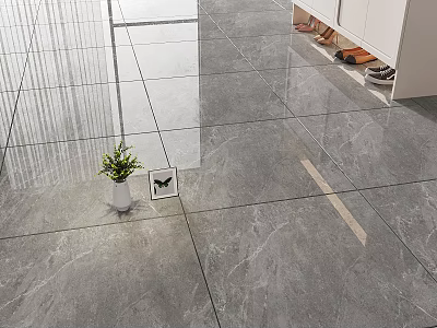 Grey Marble Pattern Polished Floor Tiles 80 Floor Tiles 3d model