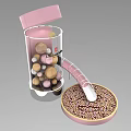 Pink Plastic Toy Container With Colorful Balls Curved Tube And Pellet Tray
