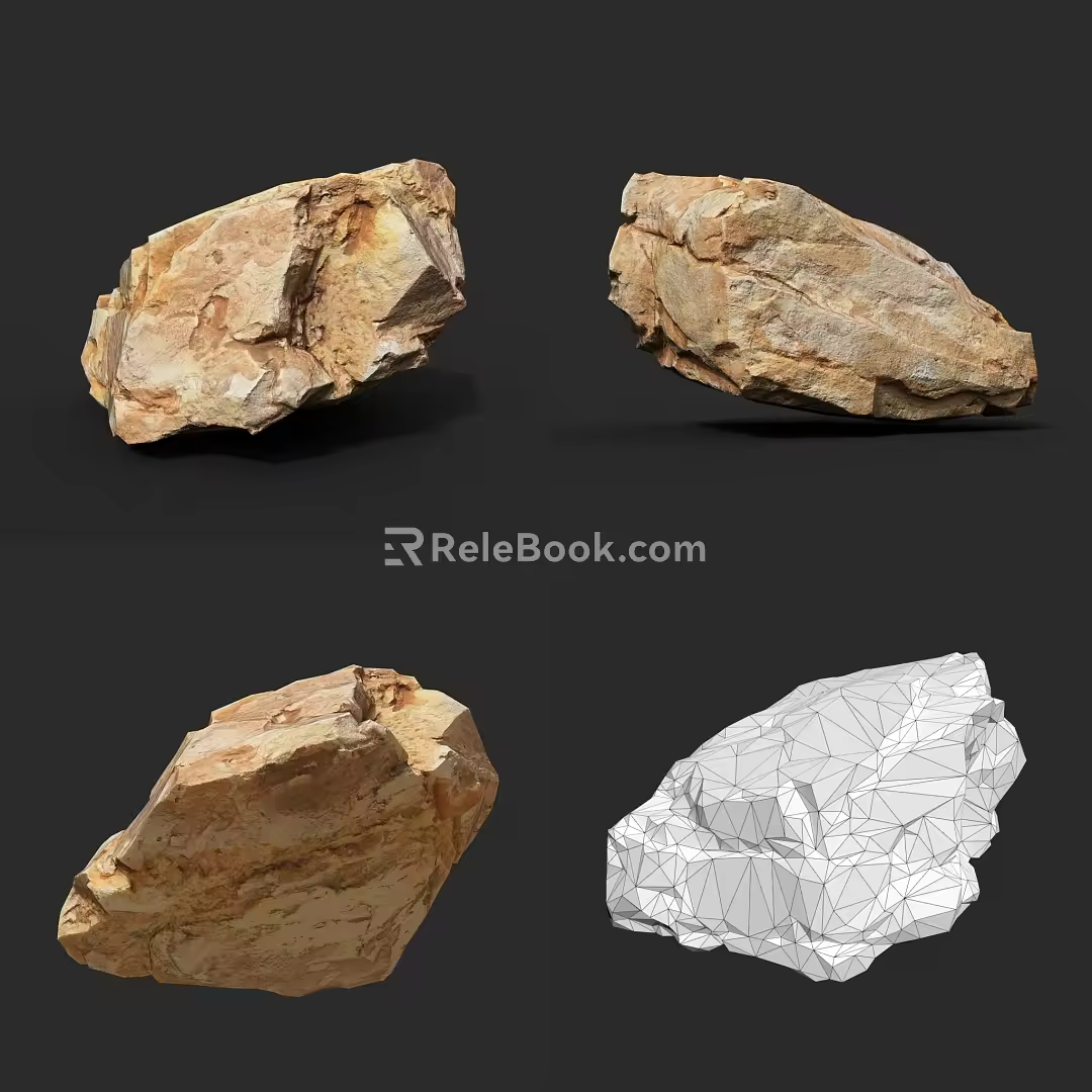 Rock Stone Block Natural Landscape Slab 3d model
