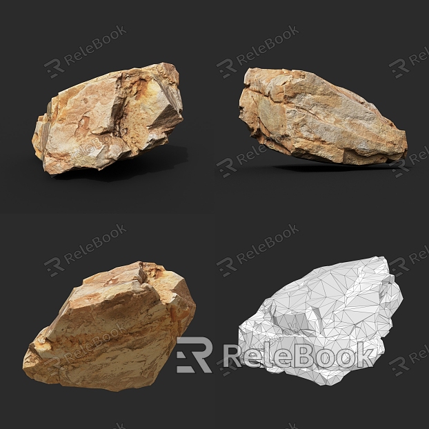 Rock Stone Block Natural Landscape Slab model