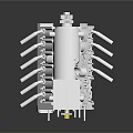White Mechanical Equipment Model Featuring Gears Pipes And Intricate Structure 3d model