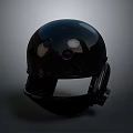 Black Glossy Full Face Protective Helmet With Strap And Chin Guard