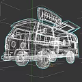 Red Food Truck for Selling Hotdogs with Open Side and Hotdogs Sign