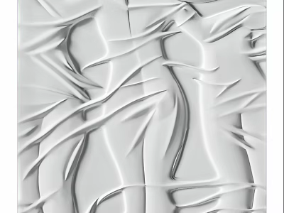 White Textured Abstract Wall Decor With Irregular Lines And 3D Folds 3d model