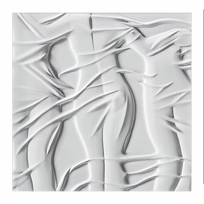 White Textured Abstract Wall Decor With Irregular Lines And 3D Folds 3d model