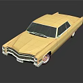 Golden Vintage Car With Retro Streamlined Body Front Grille Chrome Details And Shiny Finish Reflection