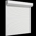 White Roller Shutters Featuring Striped Design in Modern Style with Three Units 3d model
