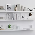 Inflatable Model Decorative Shelf with Books Frames and Sculptures in Modern Style 3d model