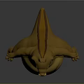 Cute Cartoon Crocodile 3D Model With Happy Expression Brown And Yellow Chubby Body Open Mouth