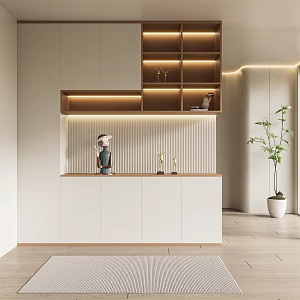 Modern Porch Cream Porch Shoe Cabinet Partition Wardrobe 3d model