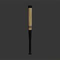 Wooden Baseball Bat With Black Grip And Striped Design For Sports Use