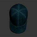 Blue Textured Baseball Cap With Stitched Design On Gray Gradient Background